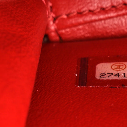 Chanel Caviar Quilted Small CC Filigree Vanity Case Red 7 of 10