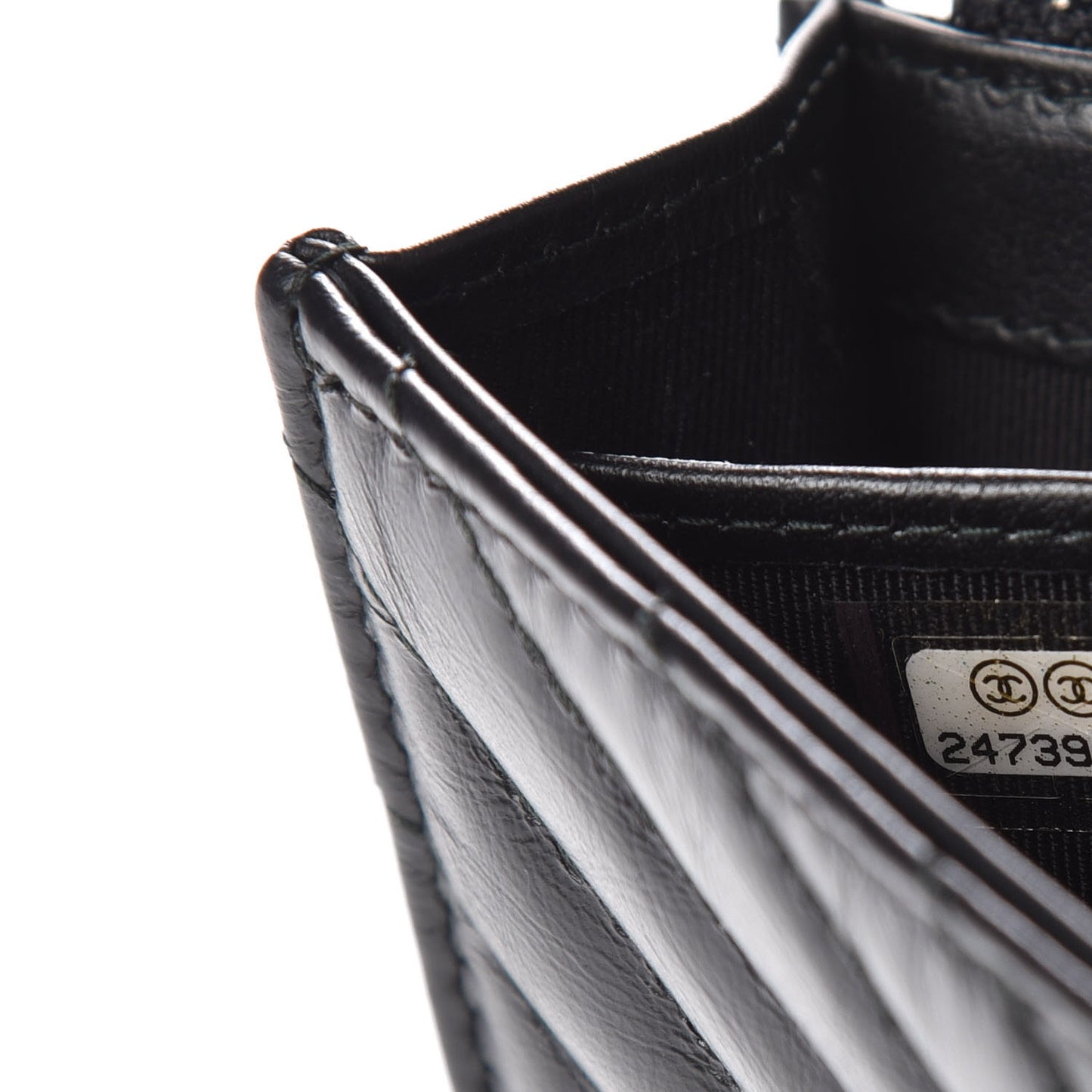 Aged Calfskin Chevron Quilted 2.55 Reissue Flap Wallet So Black