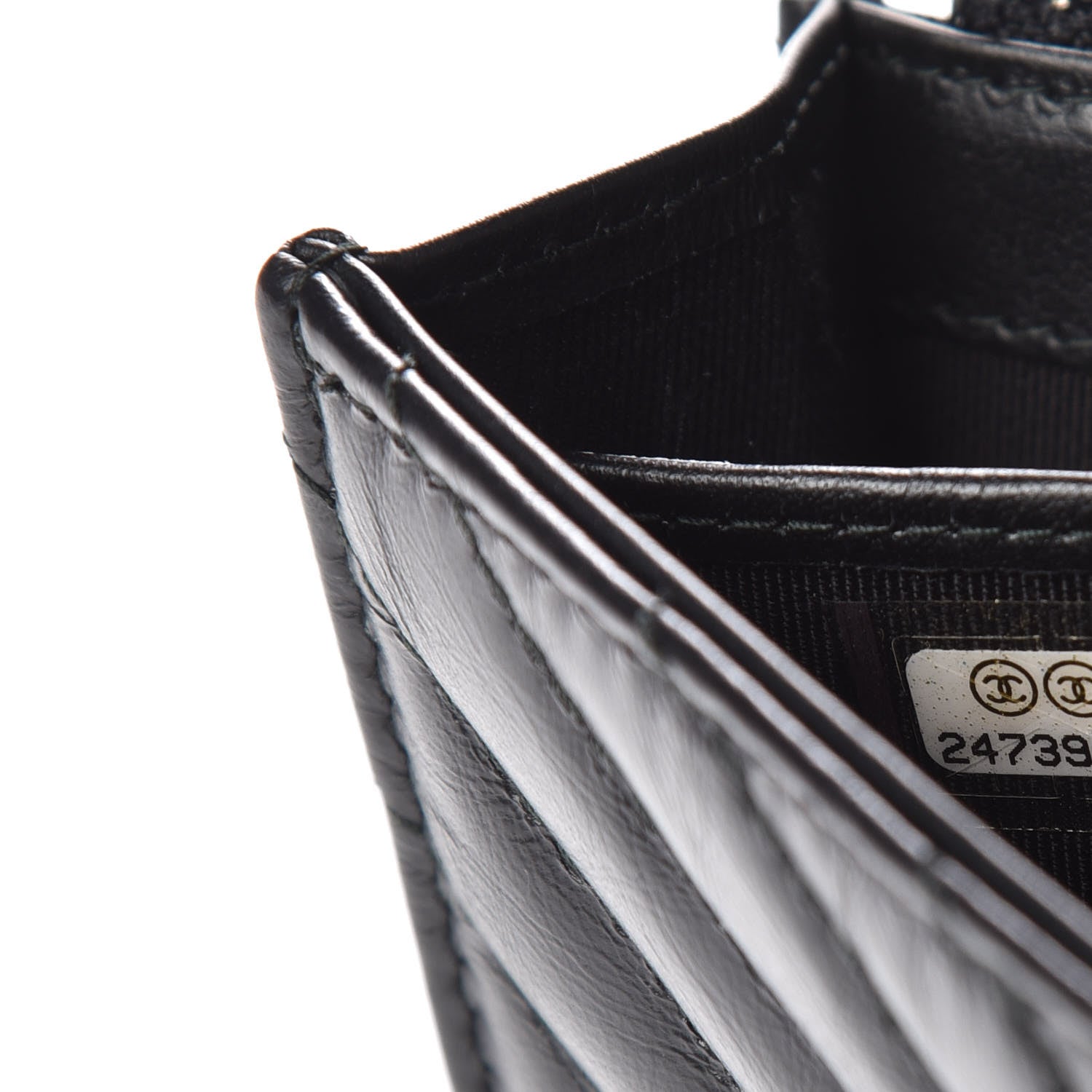 Chanel Aged Calfskin Chevron Quilted 2.55 Reissue Flap Wallet So Black 8 of 9