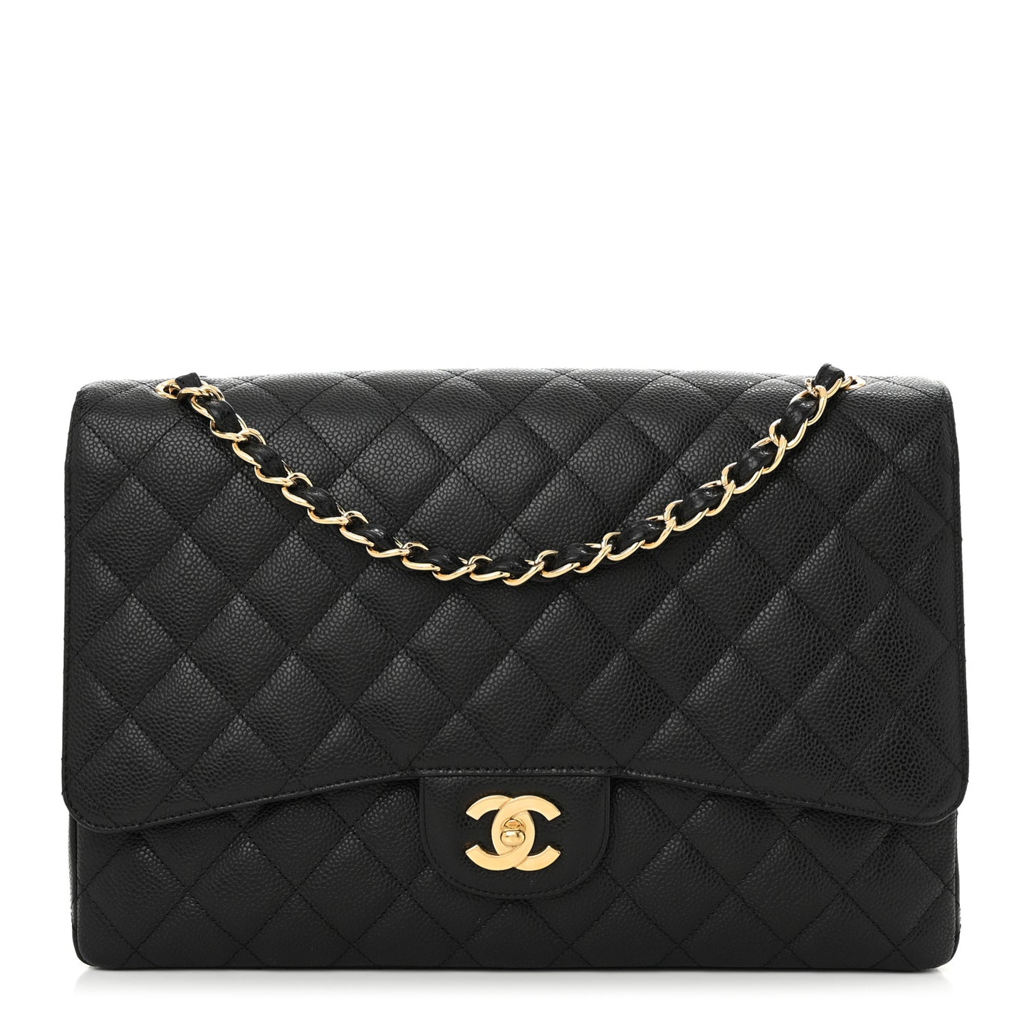 Caviar Quilted Maxi Single Flap Black