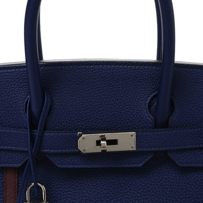 Hermes Togo Swift Officier Birkin 30 Bleu Encre Rouge H 8 of 10