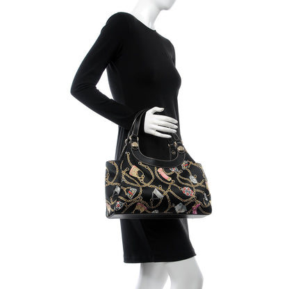 Gucci Satin Medium Charmy Shoulder Bag Black Multicolor 2 of 9