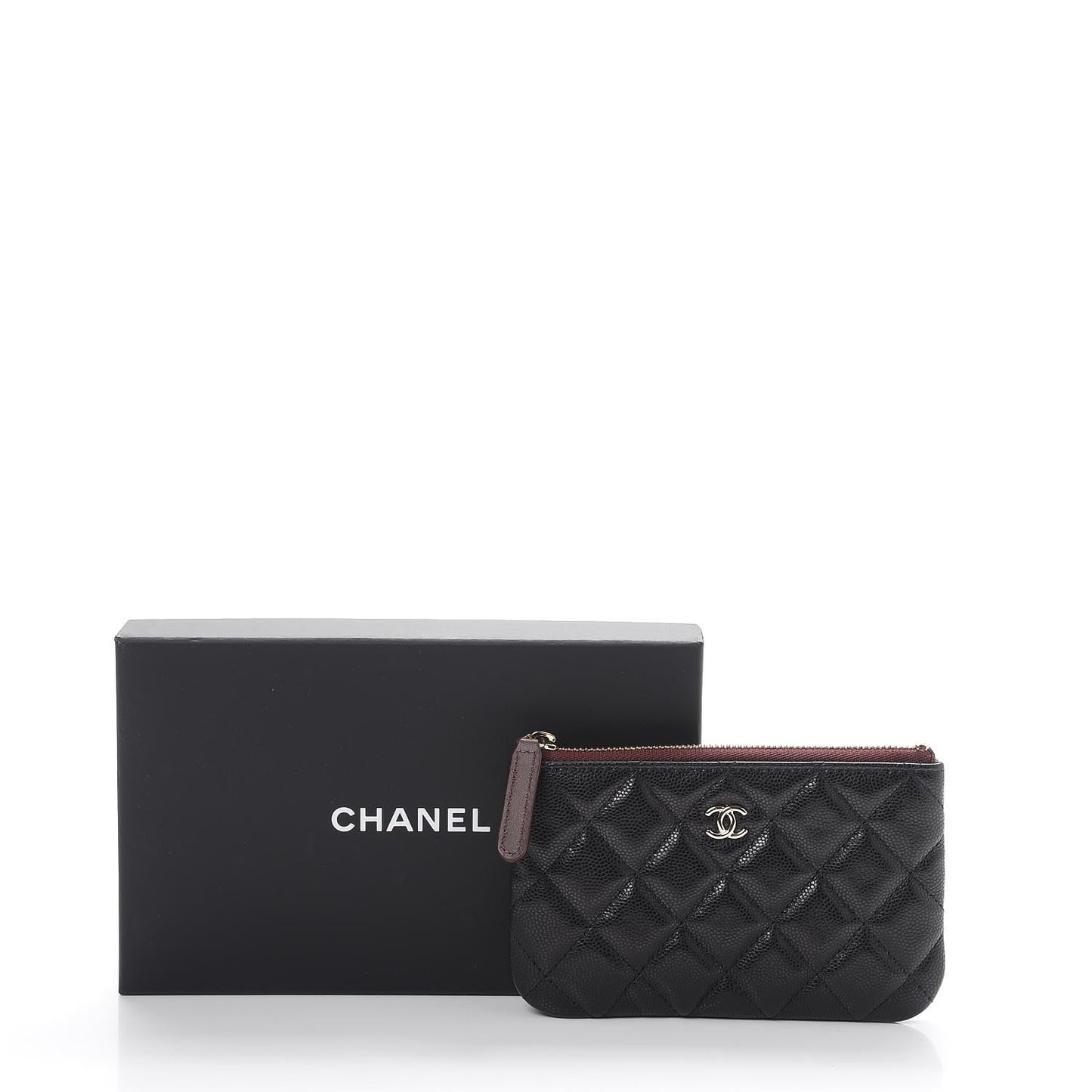 Caviar Quilted Small Cosmetic Case Black