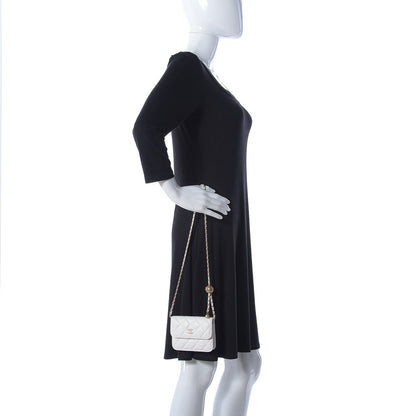 Chanel Lambskin Quilted Pearl Crush Clutch With Chain White 2 of 14