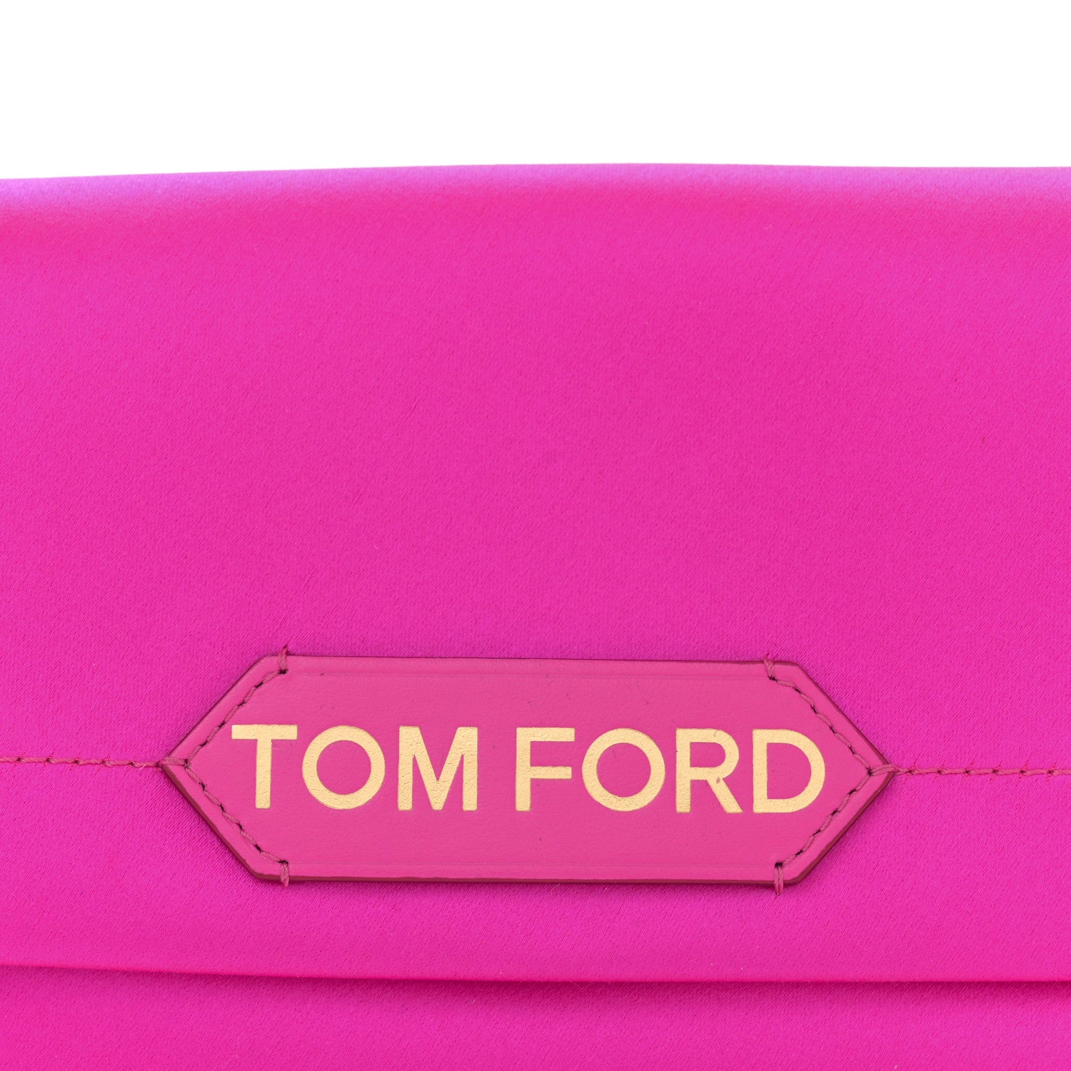 Tom Ford Satin Mini Label Chain Shoulder Bag Hot Pink 8 of 10