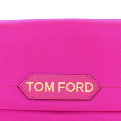 Tom Ford Satin Mini Label Chain Shoulder Bag Hot Pink 8 of 10