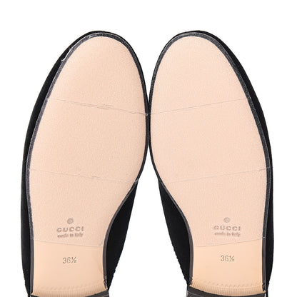 Gucci Velvet Frog Embroidered Womens Princetown Slippers 36.5 Black 6 of 11