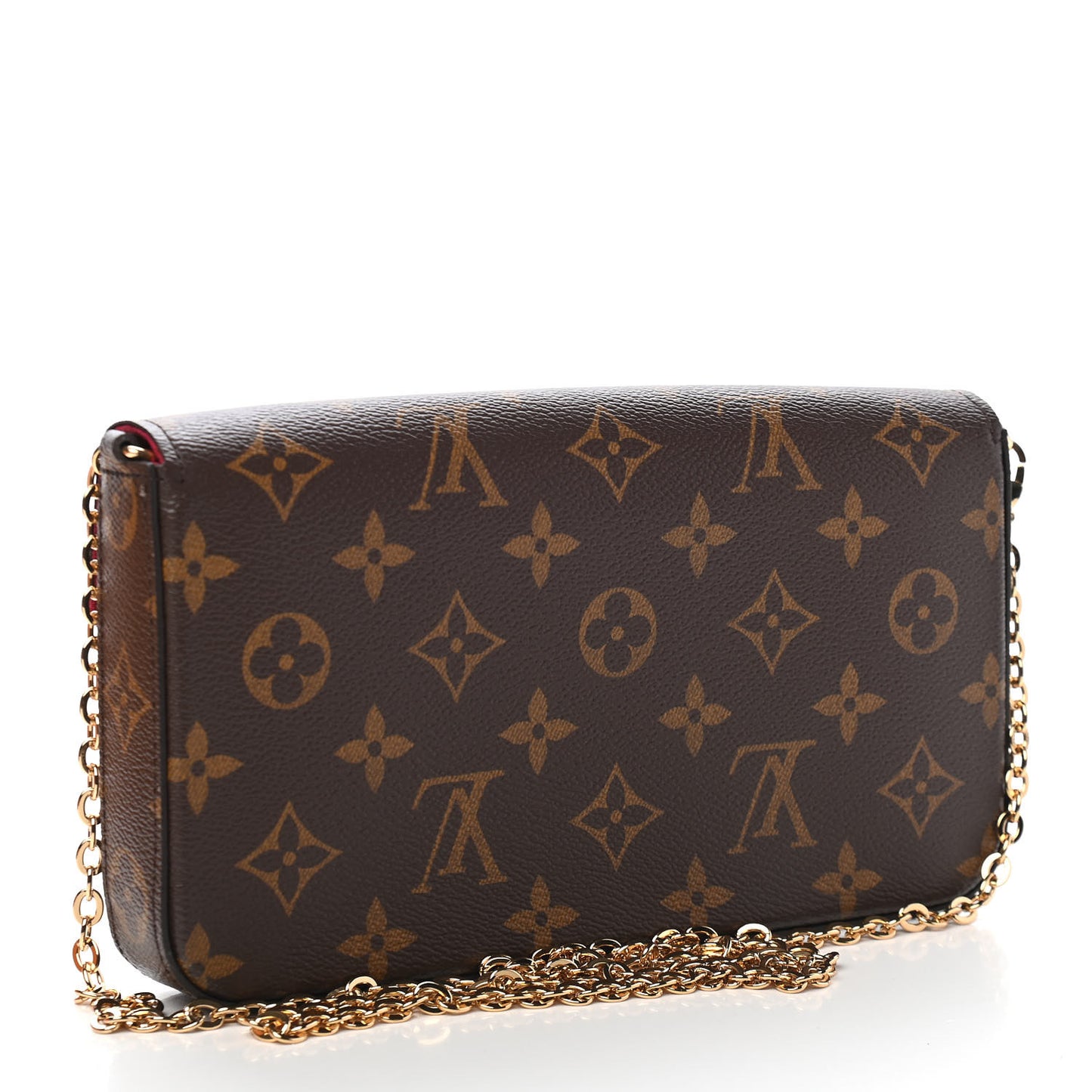 Monogram Pochette Felicie Chain Wallet Fuchsia