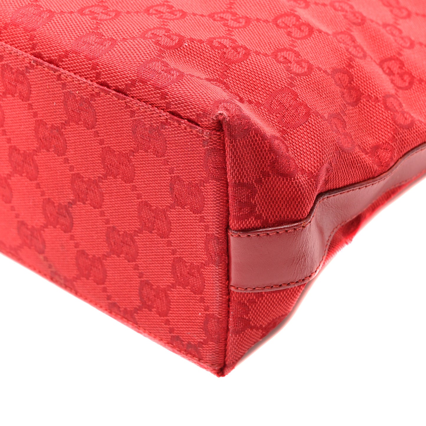 Canvas Monogram Shoulder Bag Red