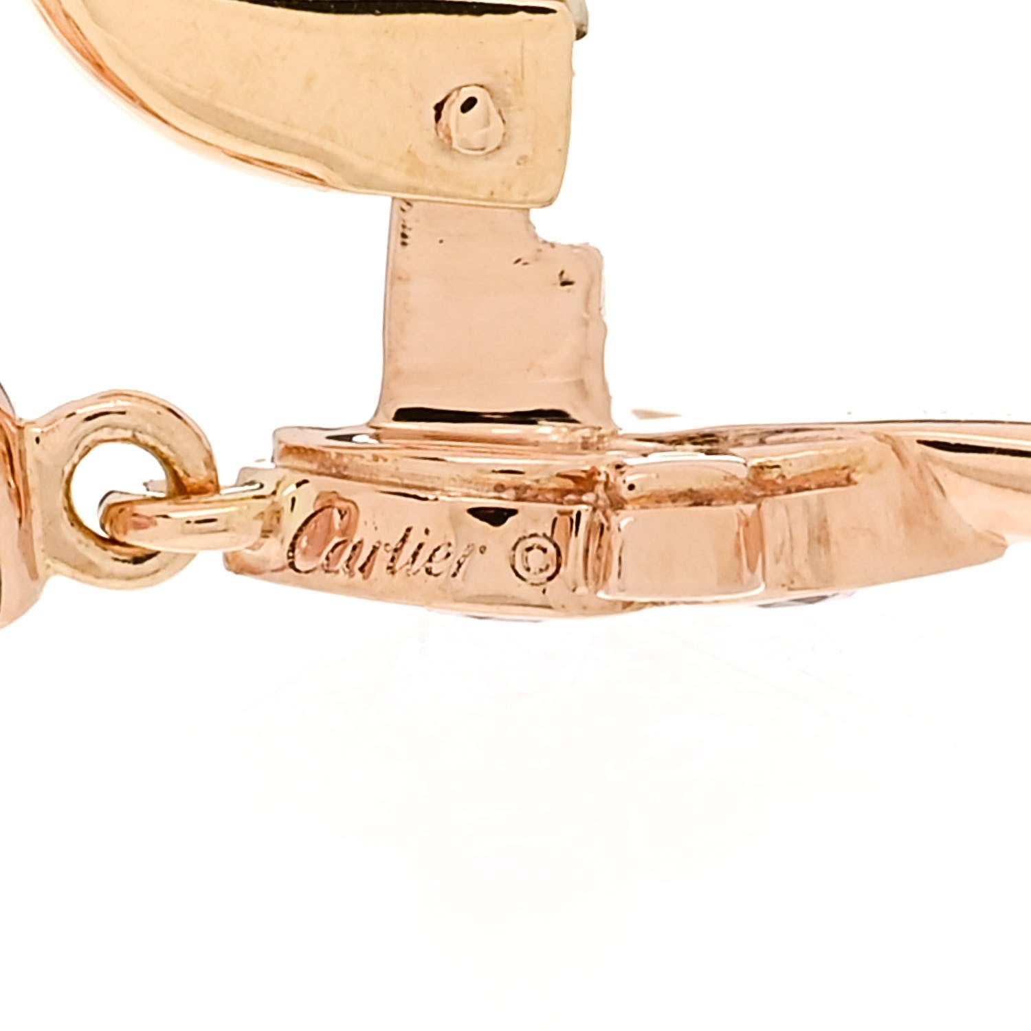 Cartier 18K Pink Gold Diamond Rose Quartz Inde Mysterieuse Earrings 4 of 7