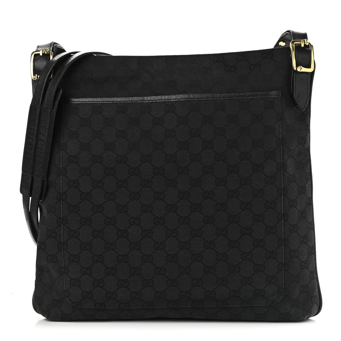 Monogram Flat Messenger Bag Black