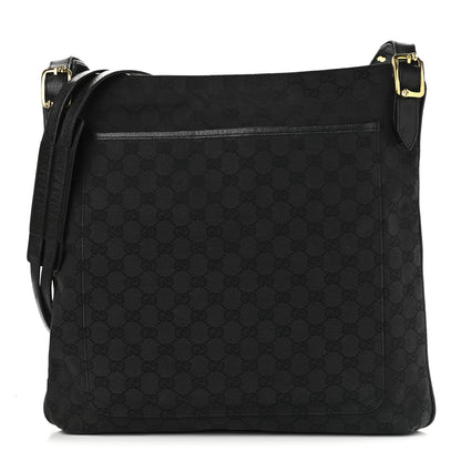 Gucci Monogram Flat Messenger Bag Black 1 of 9