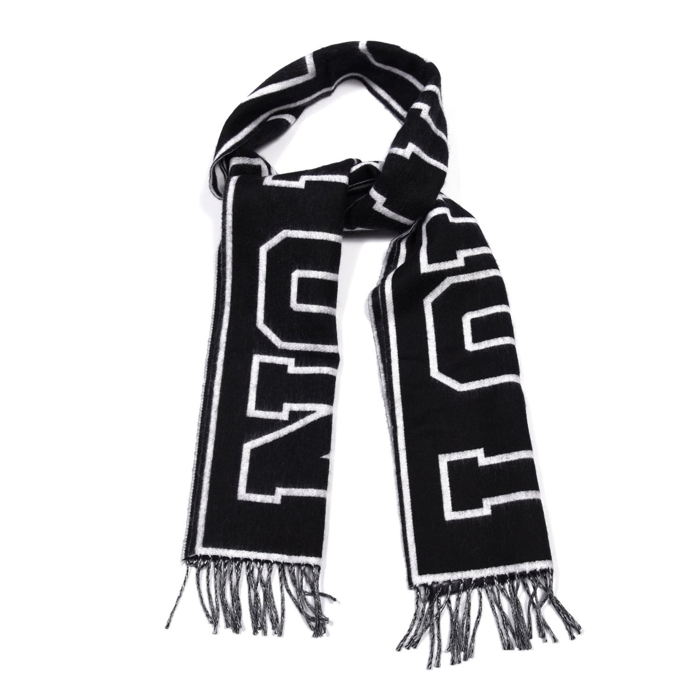 Wool Cashmere Louis City Scarf Black White
