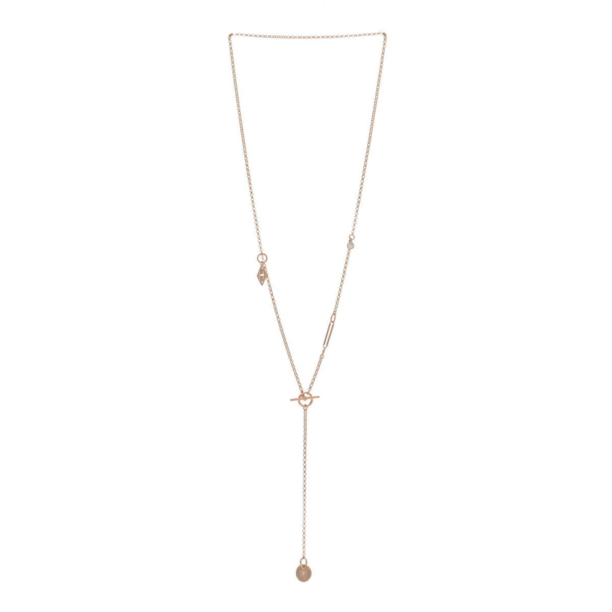 Hermes 18K Rose Gold Diamond Gambade Necklace 3 of 5