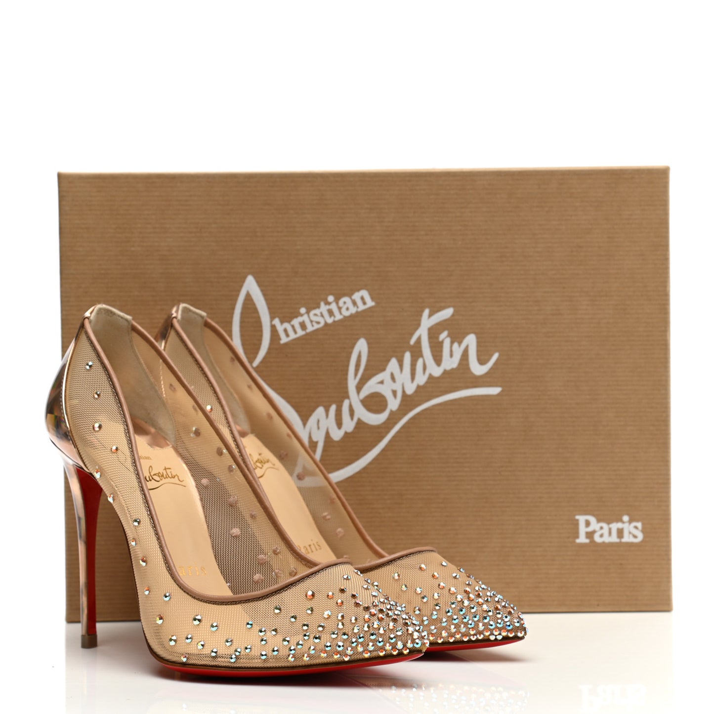 Crystal Strass Follies 100 Pumps 34.5 Nude