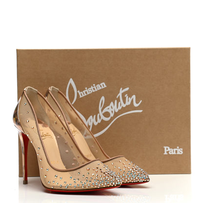 Christian Louboutin Crystal Strass Follies 100 Pumps 34.5 Nude 10 of 10