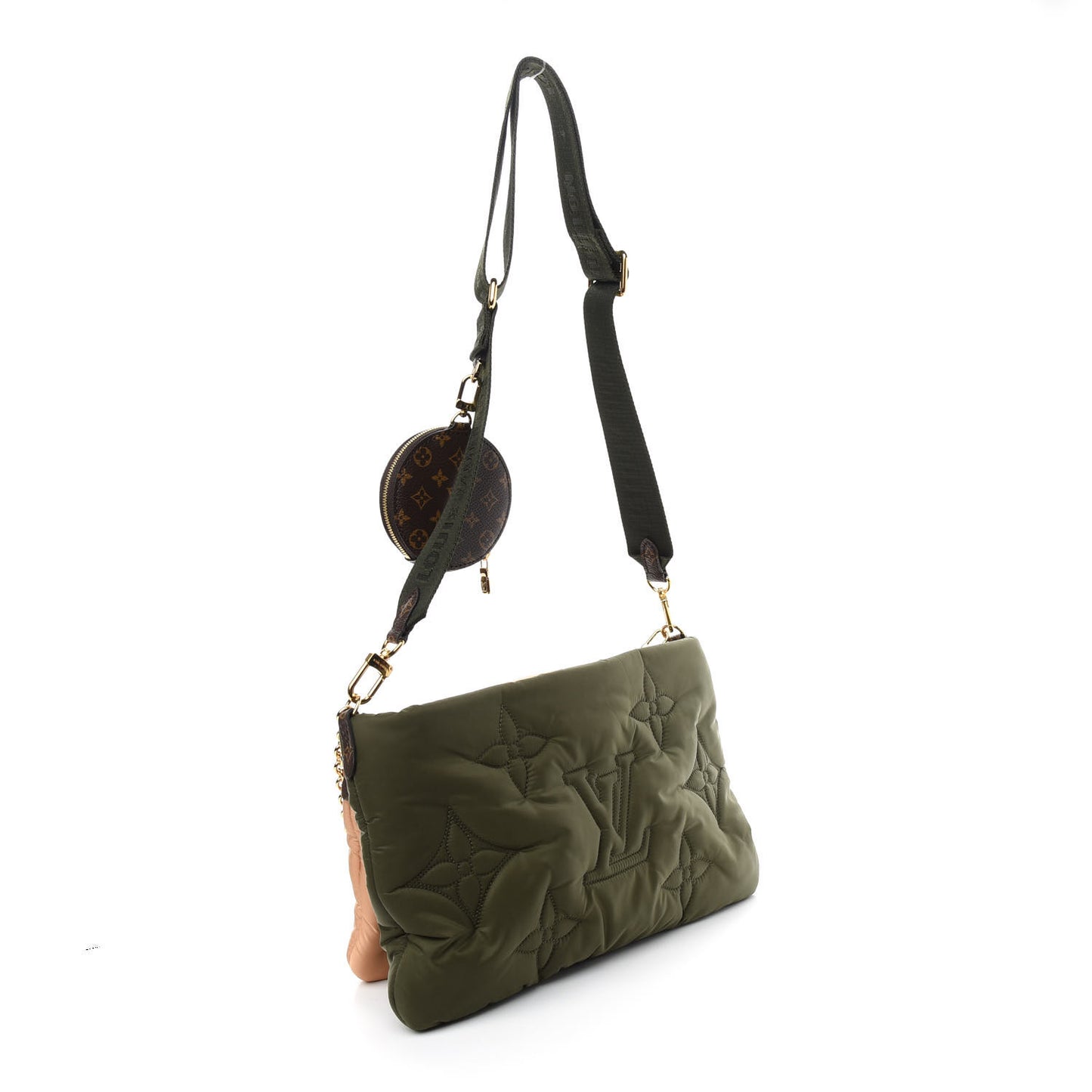 Econyl Monogram Pillow Maxi Multi Pochette Accessories Kaki Beige