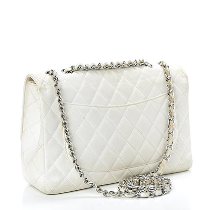 Chanel Caviar Quilted Jumbo Single Flap White 2 of 26