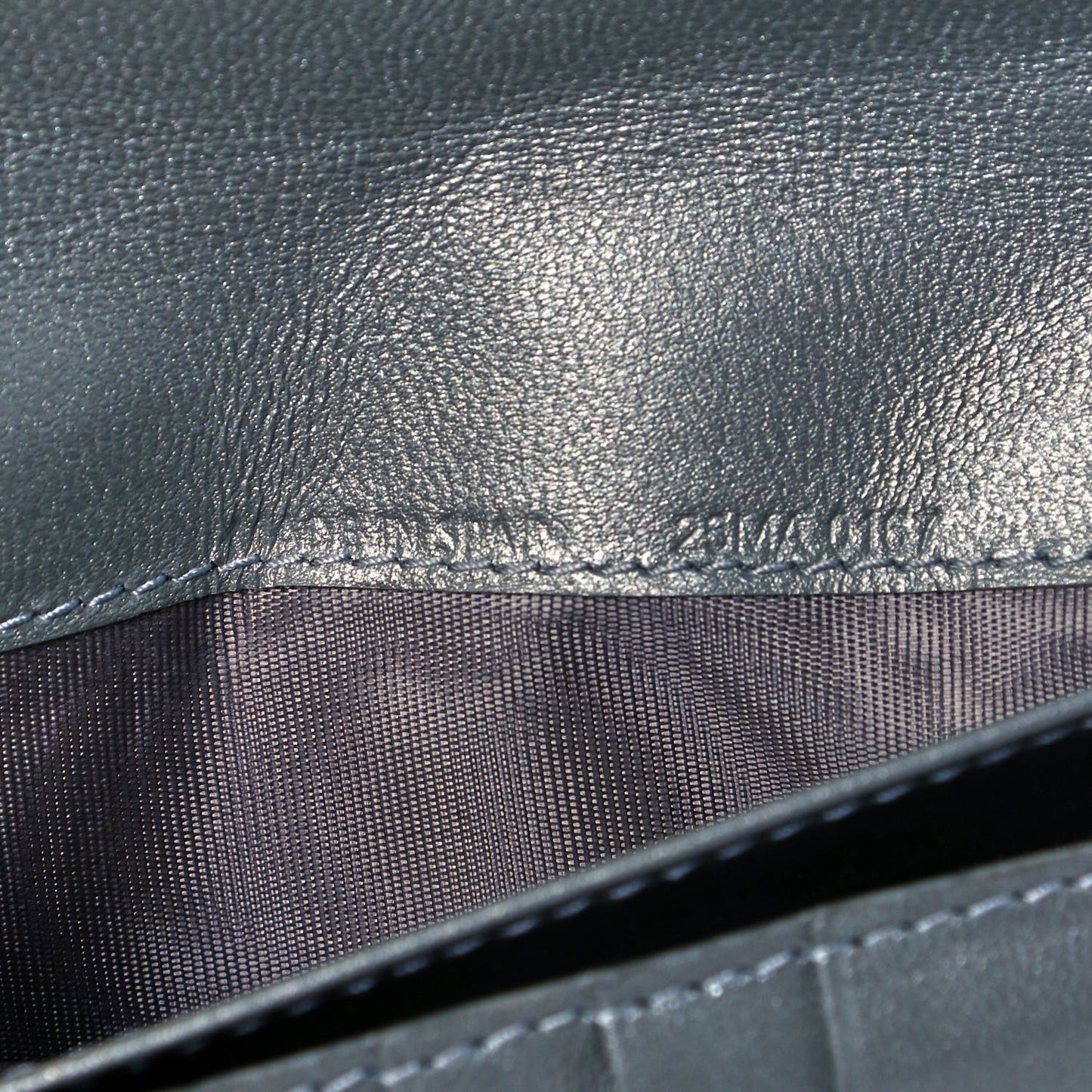 Metallic Grained Calfskin Cannage Lady Dior Zip Wallet Steel