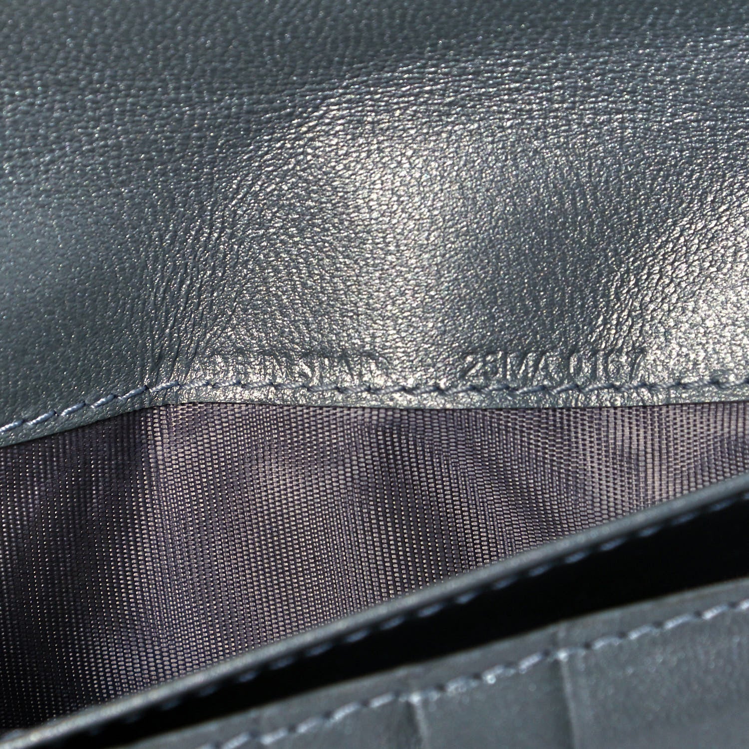 Christian Dior Metallic Grained Calfskin Cannage Lady Dior Zip Wallet Steel 7 of 7
