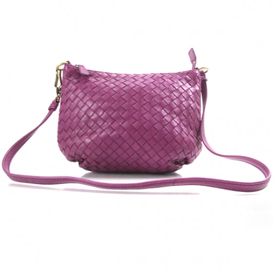 Leather Woven Shoulder Bag Orchid
