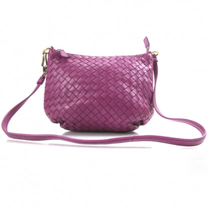 Bottega Veneta Leather Woven Shoulder Bag Orchid 1 of 9