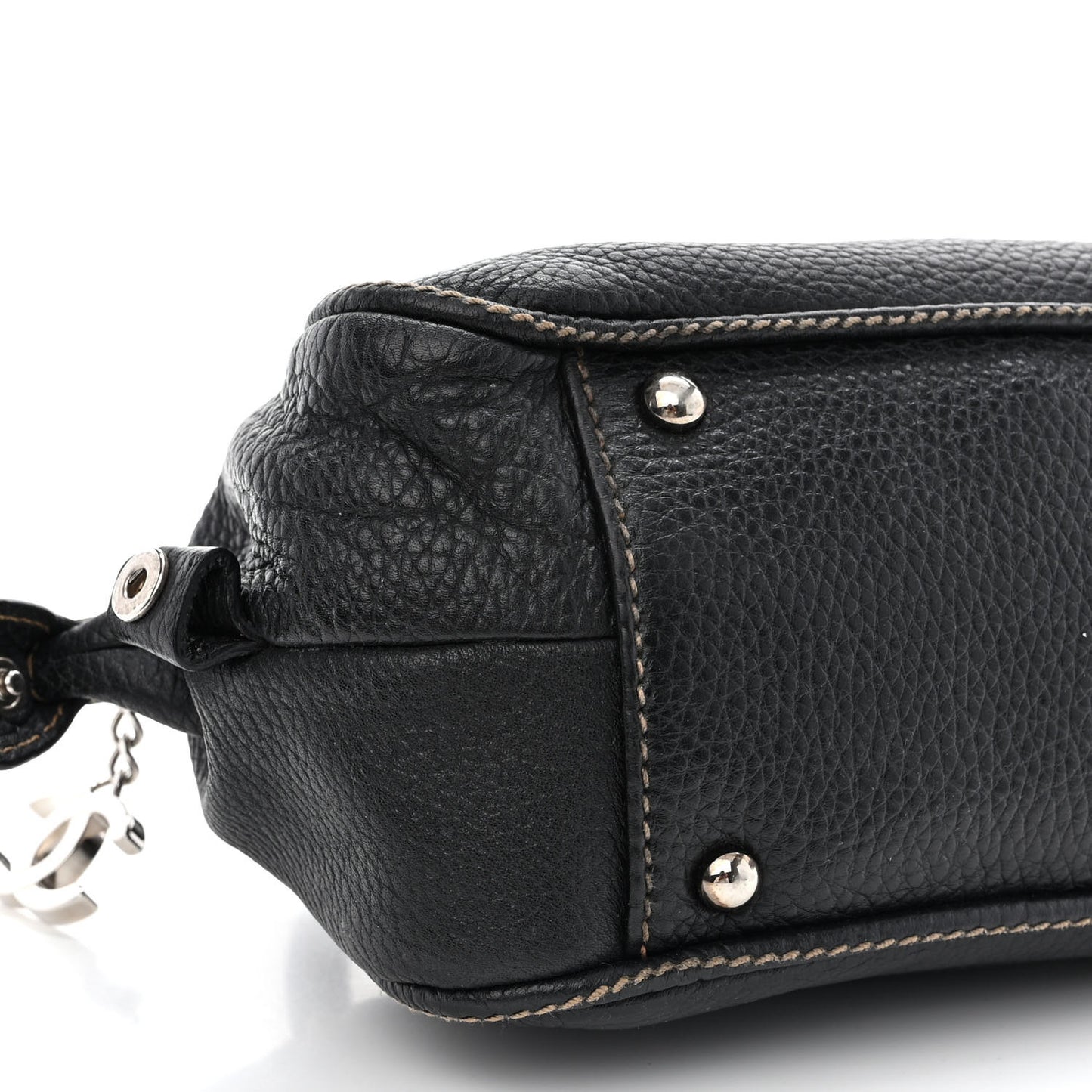 Calfskin Lax CC Small Bowler Bag Black