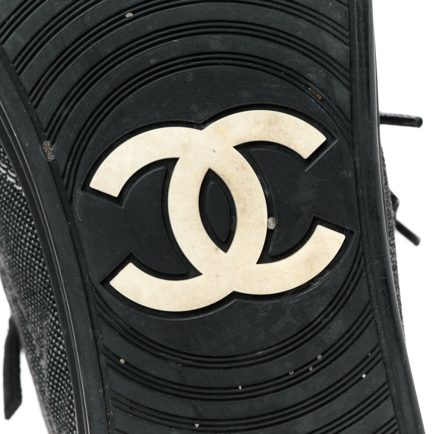 Chanel Toile Suede Calfskin CC High Top Sneakers 38 Black 7 of 11
