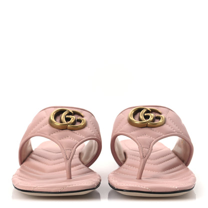 Gucci Nappa Charlotte Double G Marmont Thong Sandals 37 Perfect Pink 3 of 11