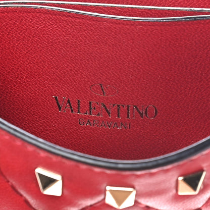 Valentino Garavani Lambskin Rockstud Spike Card Holder Red 6 of 10