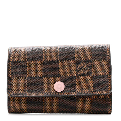 Louis Vuitton Damier Ebene Multicles 6 Key Holder Rose Ballerine 1 of 10