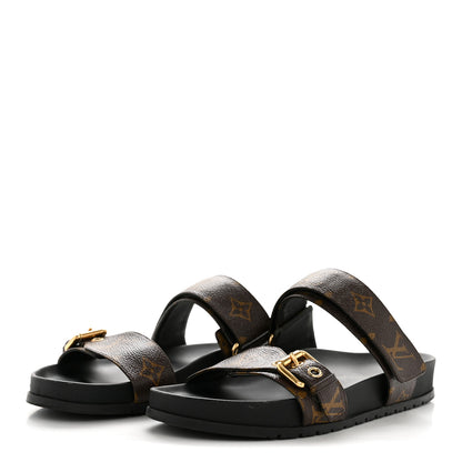 Louis Vuitton Monogram Bom Dia Mule Sandals 39 Black 4 of 10