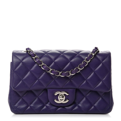 Chanel Lambskin Quilted Mini Rectangular Flap Purple 1 of 11