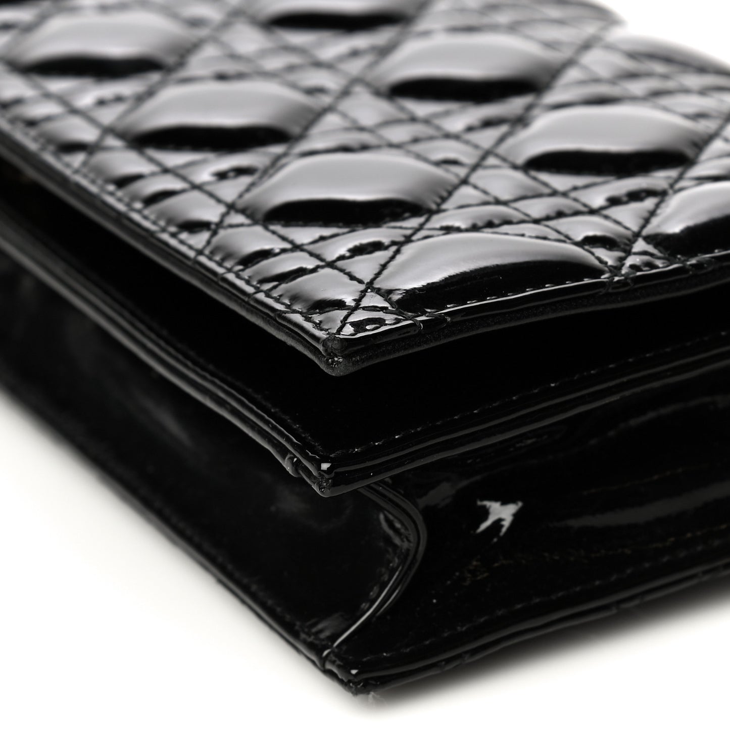 Patent Cannage Lady Dior Convertible Clutch Black