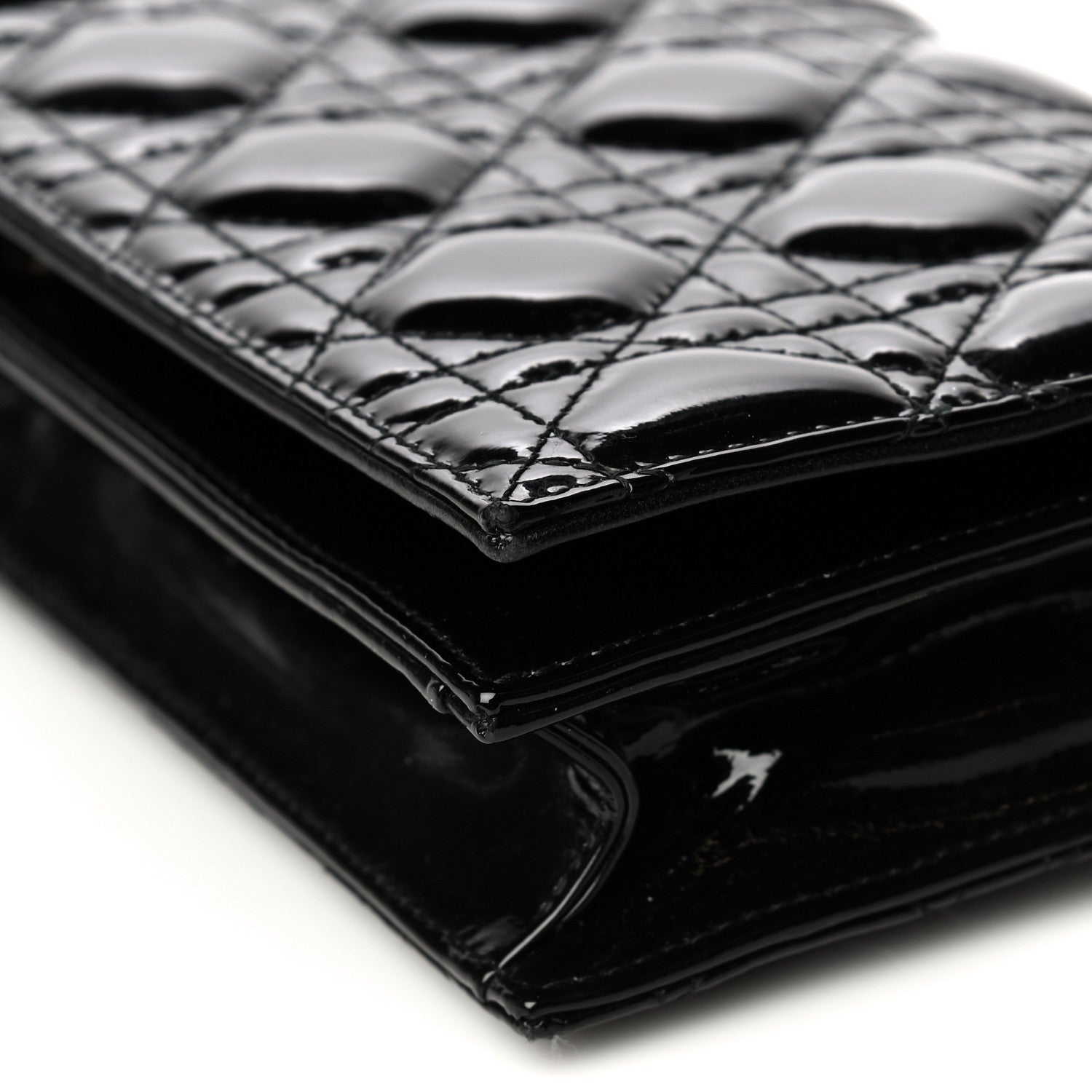 Christian Dior Patent Cannage Lady Dior Convertible Clutch Black 10 of 12