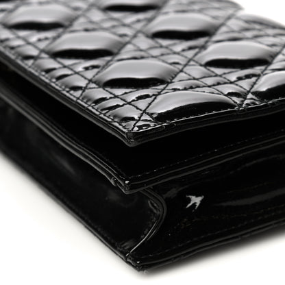 Christian Dior Patent Cannage Lady Dior Convertible Clutch Black 10 of 12
