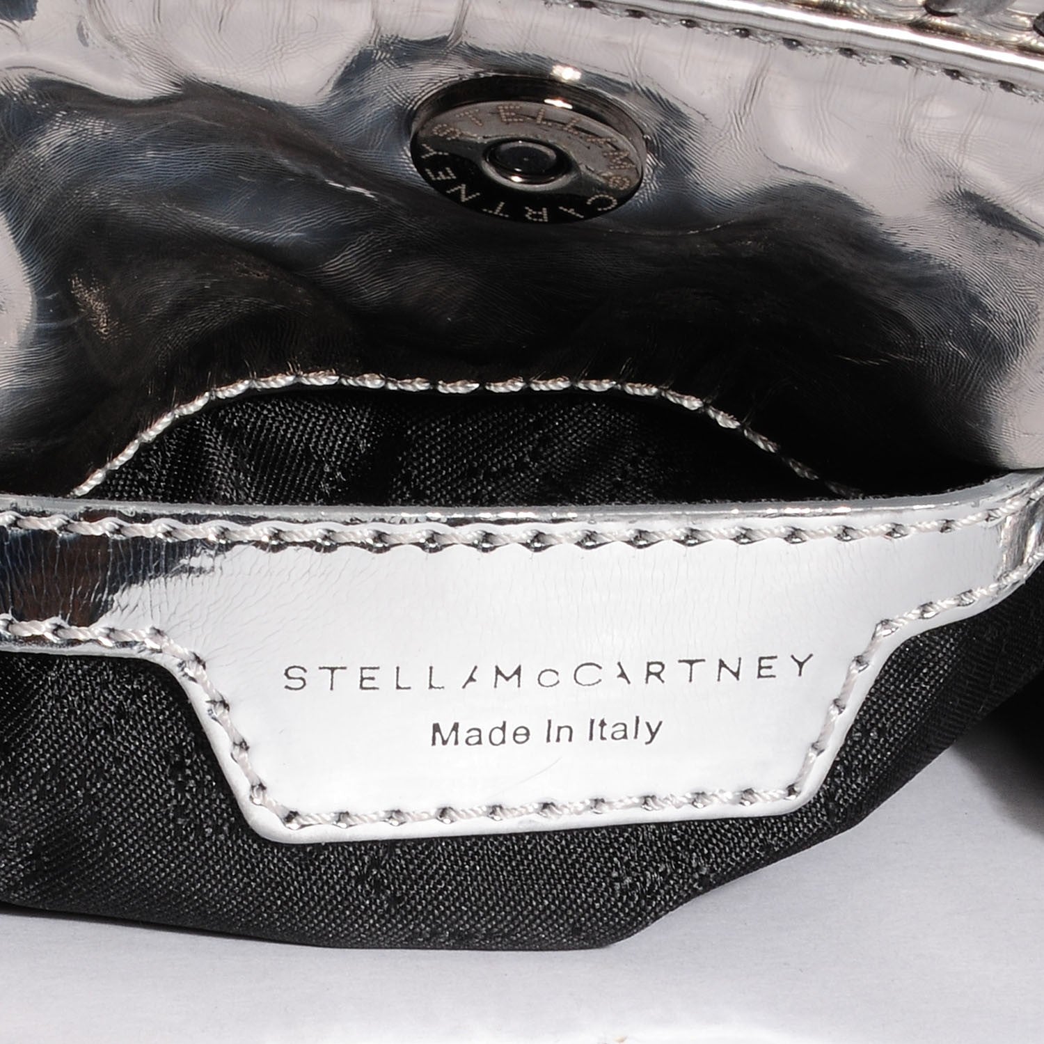 Stella McCartney Faux Leather Falabella Quilted Metallic Tiny Tote Bag 4 of 8