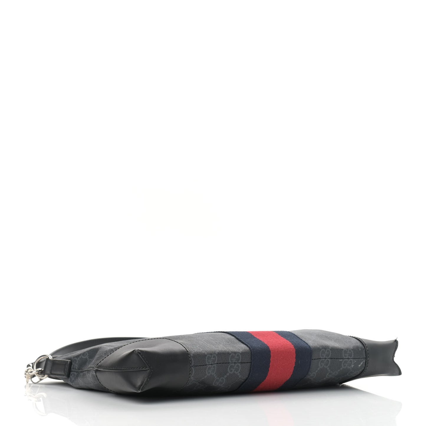 Soft GG Supreme Monogram Appia Calfskin Web East West Messenger Bag Black Grey