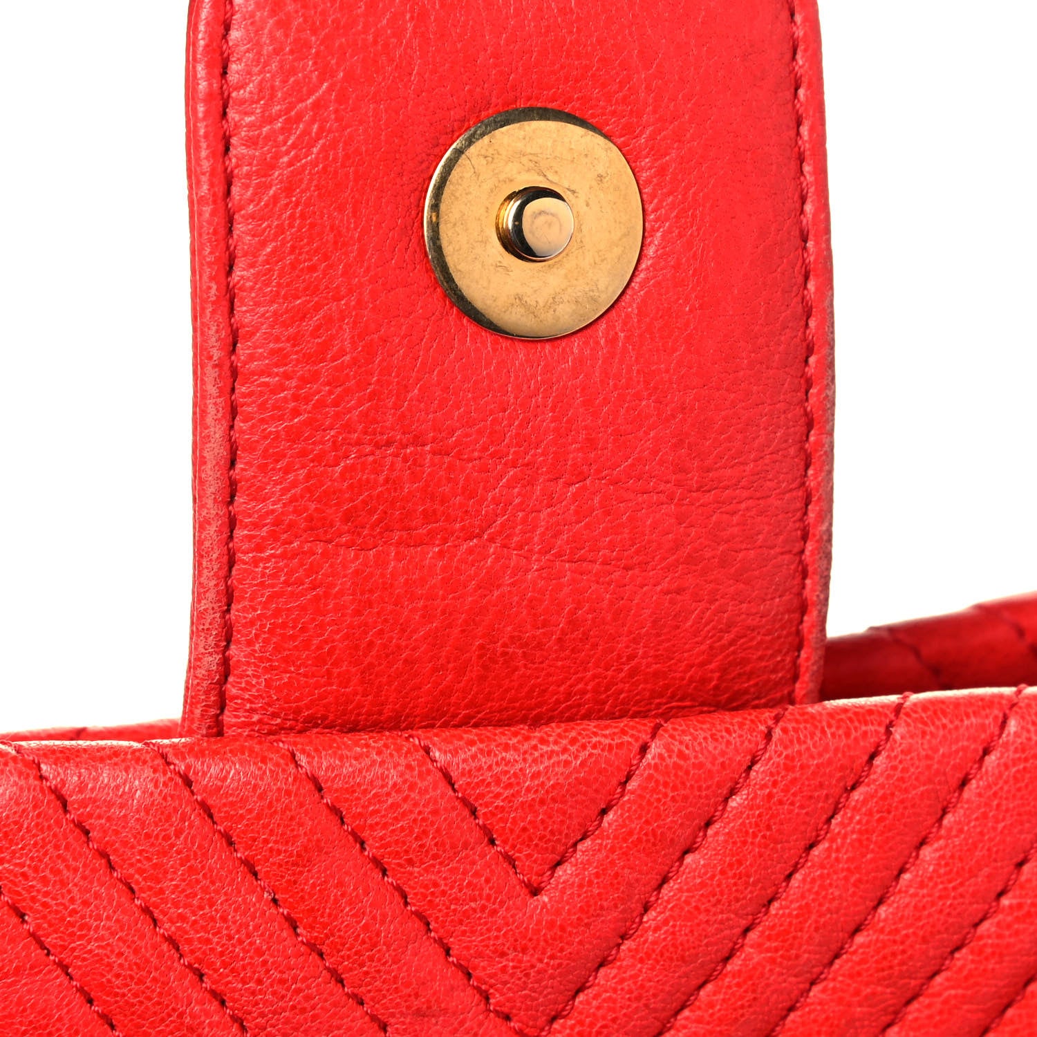 Chanel Wrinkled Lambskin Chevron Quilted Large Surpique Tote Red 14 of 20