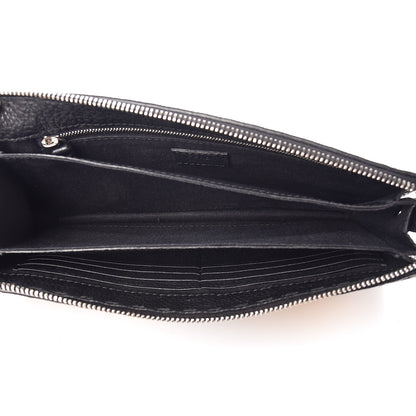 Fendi Cuoio Romano Selleria Monster Eyes Inlay Slim Clutch Black Sunflower 7 of 10