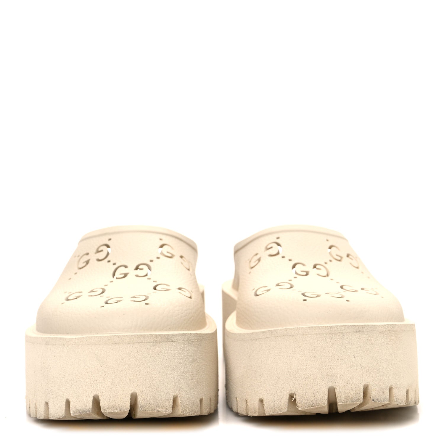 Gucci Rubber Monogram GG Go Through Platform Slide Clogs 40 Mystic White 3 of 11