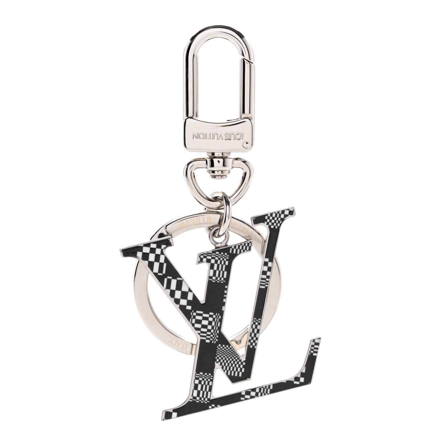 Louis Vuitton LV Distorted Damier Bag Charm Key Holder Black 1 of 6