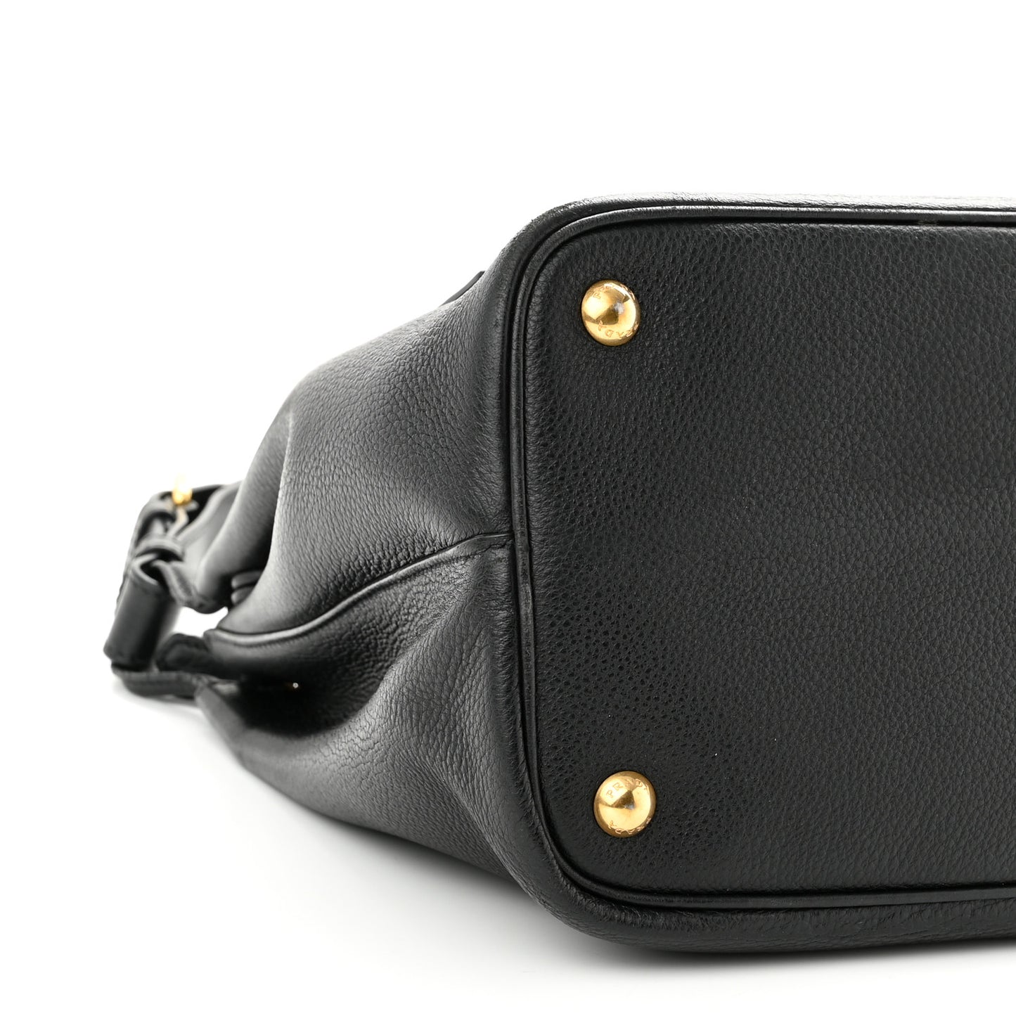 Vitello Daino Flap Shoulder Bag Black