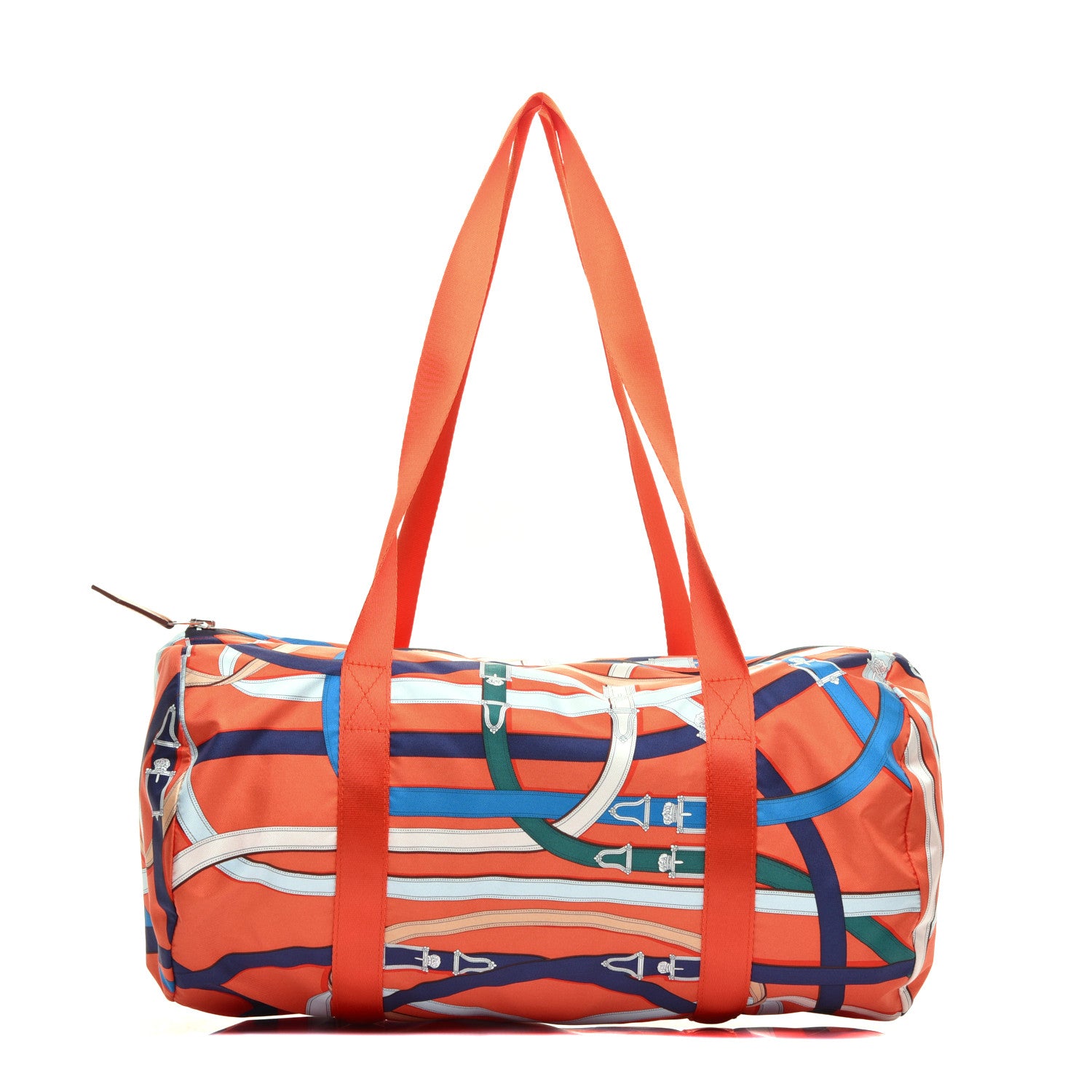 Hermes Silk Barenia Cavalcadour Duffle Orange Poppy Fauve 1 of 8
