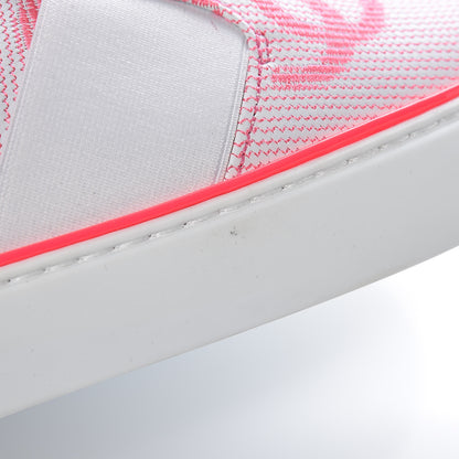 Chanel Embroidered Calfskin Womens CC Sneakers 41 White Fluo Pink 10 of 10