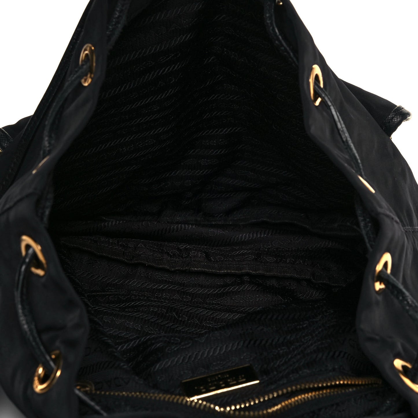 Nylon Vela Saffiano Backpack Black