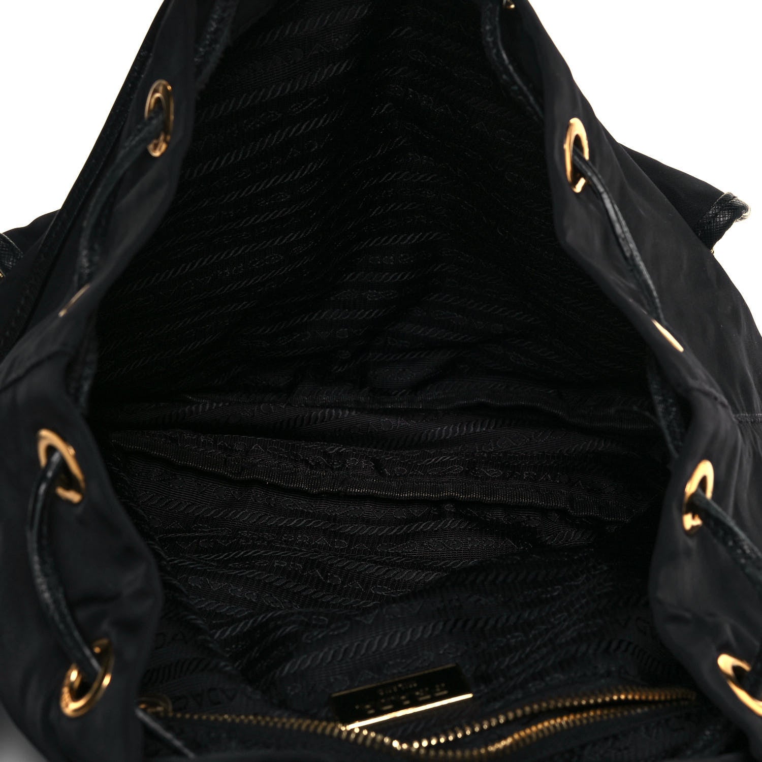Prada Nylon Vela Saffiano Backpack Black 4 of 11
