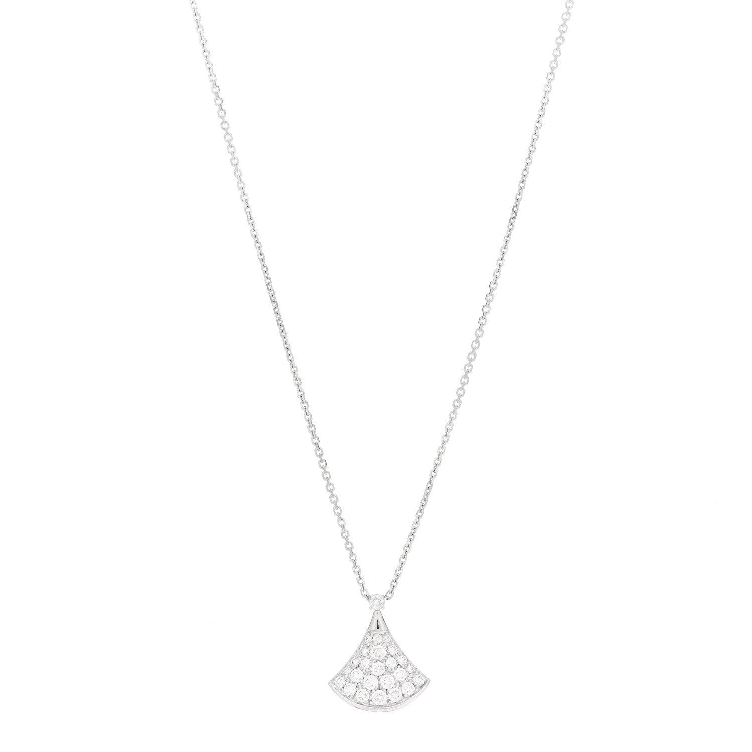 Bulgari 18K White Gold Diamond Divas' Dream Pave Necklace 1 of 4