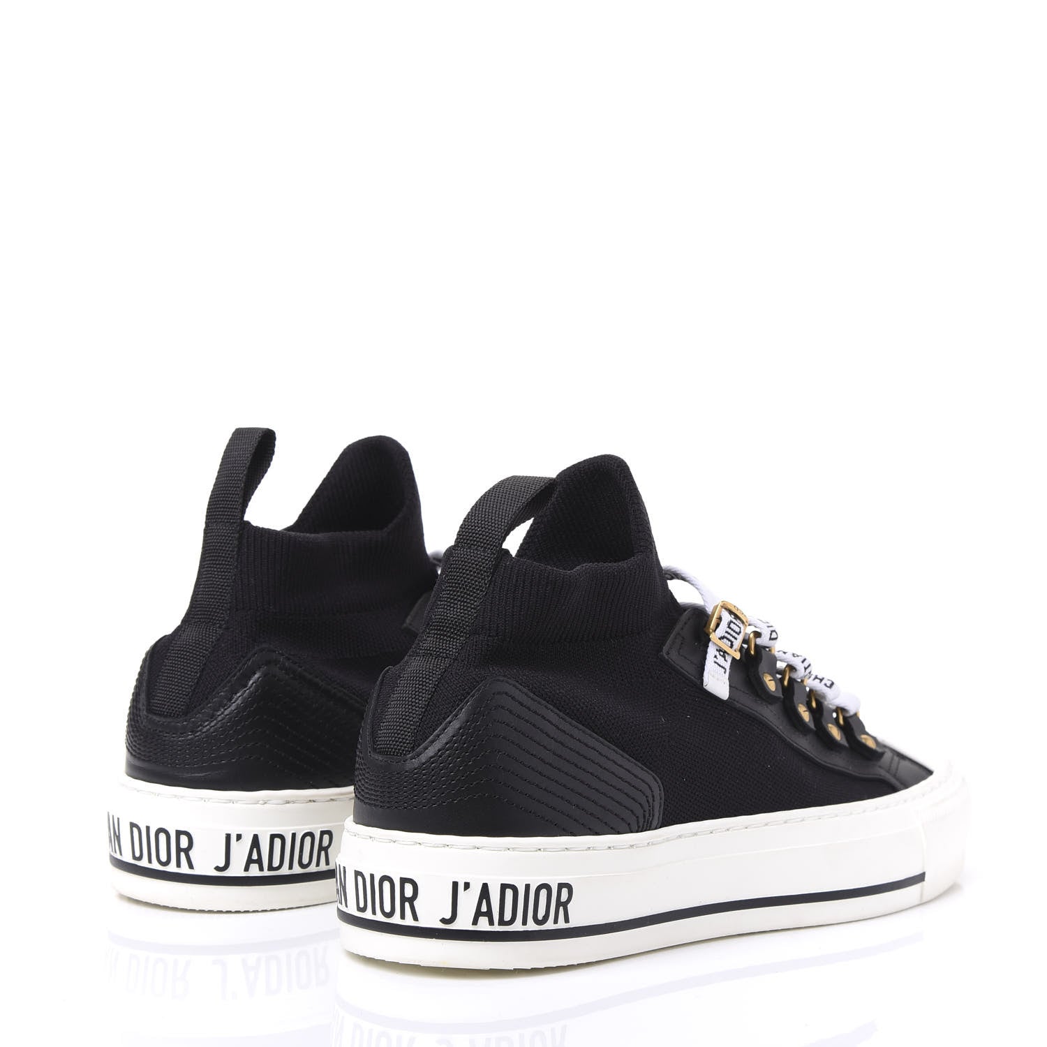 Christian Dior Technical Mesh Calfskin Womens Walk'N'Dior High Top Sneaker 36.5 Black 4 of 7