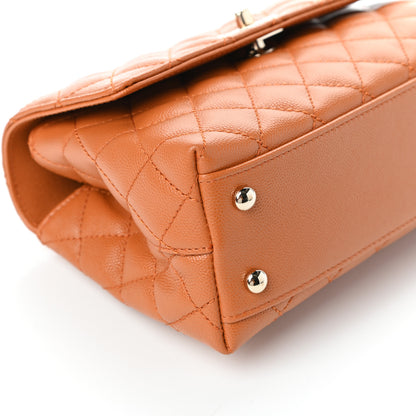 Chanel Caviar Quilted Mini Coco Handle Flap Light Brown 8 of 9